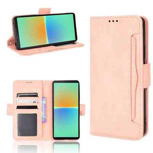 For Sony Xperia 10 V Skin Feel Calf Texture Card Slots Leather Phone Case(Pink)