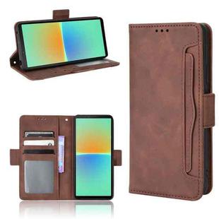 For Sony Xperia 10 V Skin Feel Calf Texture Card Slots Leather Phone Case(Brown)