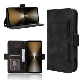 For Sony Xperia 1 VI 2024 Skin Feel Calf Texture Card Slots Leather Phone Case(Black)
