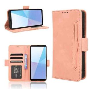 For Sony Xperia 10 VI 2024 Skin Feel Calf Texture Card Slots Leather Phone Case(Pink)