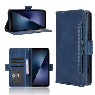 For Sony Xperia 1 VII Skin Feel Calf Texture Card Slots Leather Phone Case(Blue)