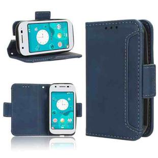For Sharp Mamorino6 Skin Feel Calf Texture Card Slots Leather Phone Case(Blue)