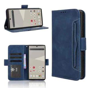 For Sharp Aquos R10 Skin Feel Calf Texture Card Slots Leather Phone Case(Blue)