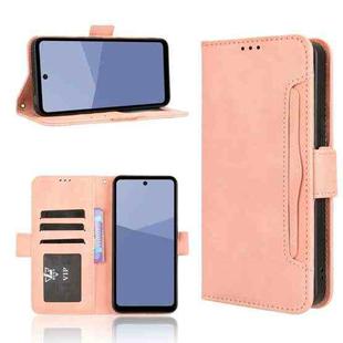 For Sharp Aquos wish5 Skin Feel Calf Texture Card Slots Leather Phone Case(Pink)