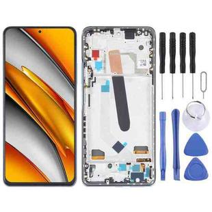 OLED LCD Screen For Xiaomi Poco F3 Digitizer Full Assembly with Frame(Blue)