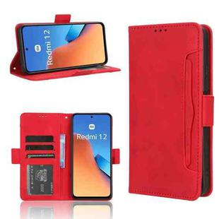 For Xiaomi Redmi 12 4G Skin Feel Calf Texture Card Slots Leather Phone Case(Red)