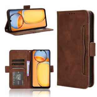 For Xiaomi Redmi 13C 4G / Poco C65 4G Skin Feel Calf Texture Card Slots Leather Phone Case(Brown)