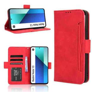 For Xiaomi Redmi Note 13 4G Skin Feel Calf Texture Card Slots Leather Phone Case(Red)