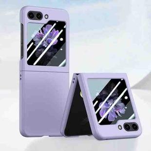 For Samsung Galaxy Z Flip5 Fuel Injection Integrated PC Skin Feel Phone Case(Purple)