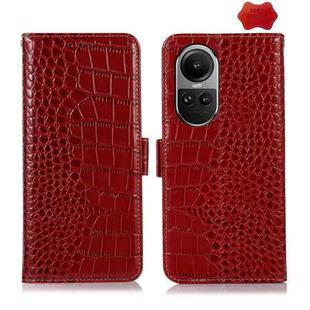 For OPPO Reno10 5G / 10 Pro 5G Global Crocodile Top Layer Cowhide Leather Phone Case(Red)