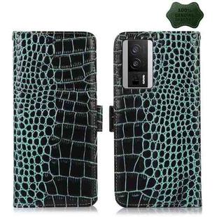 For Xiaomi Redmi K60 / K60 Pro 5G / Poco F5 Pro Crocodile Top Layer Cowhide Leather Phone Case(Green)