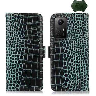 For Xiaomi Redmi Note 12S 4G Crocodile Top Layer Cowhide Leather Phone Case(Green)