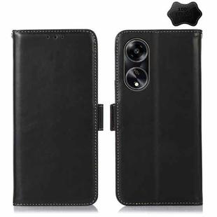 For OPPO A1 5G Crazy Horse Top Layer Cowhide Leather Phone Case(Black)