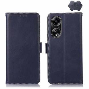 For OPPO A1 5G Crazy Horse Top Layer Cowhide Leather Phone Case(Blue)