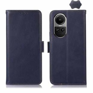 For OPPO Reno10 5G / 10 Pro 5G Global Crazy Horse Top Layer Cowhide Leather Phone Case(Blue)