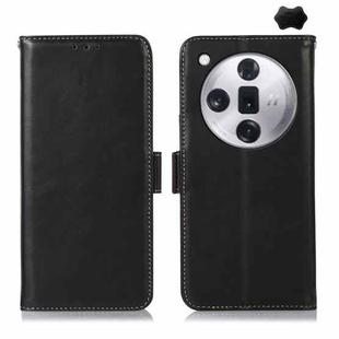 For OPPO Find X7 Crazy Horse Top Layer Cowhide Leather Phone Case(Black)