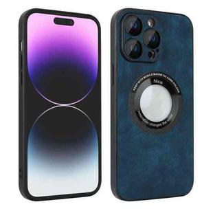 For iPhone 13 Skin Feel Leather MagSafe Magnetic Phone Case(Blue)