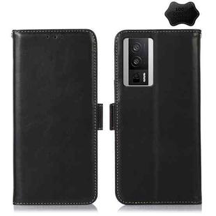 For Xiaomi Redmi K60 / K60 Pro 5G / Poco F5 Pro Crazy Horse Top Layer Cowhide Leather Phone Case(Black)