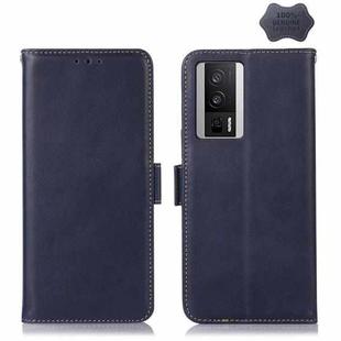 For Xiaomi Redmi K60 / K60 Pro 5G / Poco F5 Pro Crazy Horse Top Layer Cowhide Leather Phone Case(Blue)