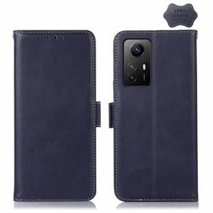 For Xiaomi Redmi Note 12S 4G Crazy Horse Top Layer Cowhide Leather Phone Case(Blue)