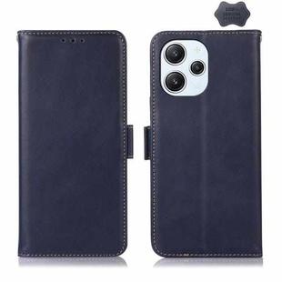 For Xiaomi Redmi 12 Crazy Horse Top Layer Cowhide Leather Phone Case(Blue)