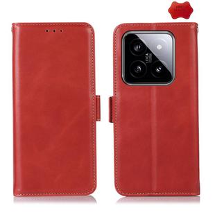 For Xiaomi 14 Pro Crazy Horse Top Layer Cowhide Leather Phone Case(Red)