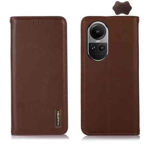 OPPO Reno10 5G / 10 Pro 5G Global KHAZNEH Nappa Top Layer Cowhide Leather Phone Case(Brown)