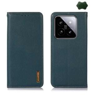 For Xiaomi 14 KHAZNEH Nappa Top Layer Cowhide Leather Phone Case(Green)