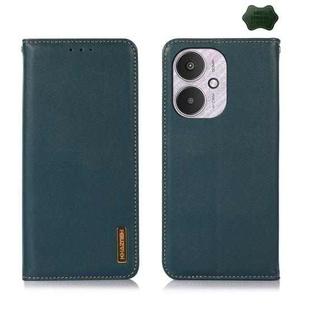 For Xiaomi Redmi 13C 4G/5G/Poco C65/Poco M6 KHAZNEH Nappa Top Layer Cowhide Leather Phone Case(Green)