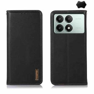 For Xiaomi Redmi K70E/Poco X6 Pro KHAZNEH Nappa Top Layer Cowhide Leather Phone Case(Black)