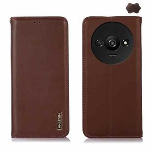 For Xiaomi Redmi A3 KHAZNEH Nappa Top Layer Cowhide Leather Phone Case(Brown)