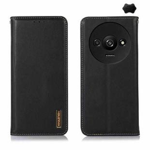 For Xiaomi Redmi A3 KHAZNEH Nappa Top Layer Cowhide Leather Phone Case(Black)