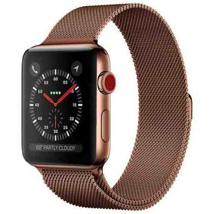 For Apple Watch Series 9&8&7 41mm / 6 & SE & 5 & 4 40mm / 3 & 2 & 1 38mm Milanese Loop Magnetic Stainless Steel Watch Band(Bronze Gold)