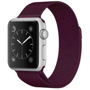 For Apple Watch Series 7 41mm / 6 & SE & 5 & 4 40mm / 3 & 2 & 1 38mm Milanese Loop Magnetic Stainless Steel Watch Band(Wine Red)