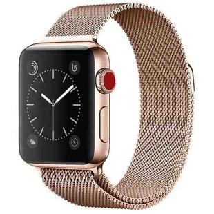 For Apple Watch Series  9&8&7 41mm / 6 & SE & 5 & 4 40mm / 3 & 2 & 1 38mm Milanese Loop Magnetic Stainless Steel Watch Band(Champagne Gold)