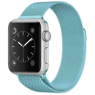 For Apple Watch Series 7 45mm / 6 & SE & 5 & 4 44mm / 3 & 2 & 1 42mm Milanese Loop Magnetic Stainless Steel Watch Band(Turquoise)