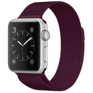 For Apple Watch Ultra 49mm / Series 8&7 45mm / SE 2&6&SE&5&4 44mm / 3&2&1 42mm Milanese Loop Magnetic Stainless Steel Watch Band(Wine Red)