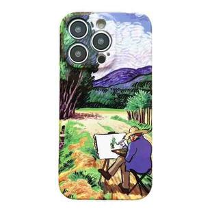 For iPhone 14 Precise Hole Oil Painting Pattern PC Phone Case(Painting)