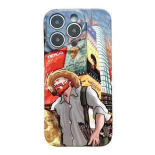 For iPhone 14 Pro Precise Hole Oil Painting Pattern PC Phone Case(Edifice)