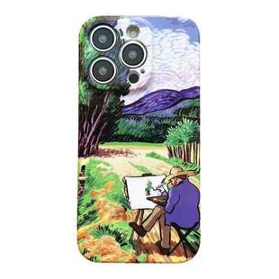 For iPhone 12 Pro Max Precise Hole Oil Painting Pattern PC Phone Case(Painting)