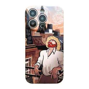 For iPhone 12 Pro Max Precise Hole Oil Painting Pattern PC Phone Case(Tower)