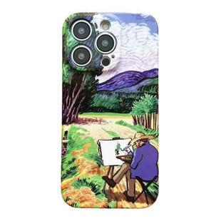 For iPhone 11 Pro Max Precise Hole Oil Painting Pattern PC Phone Case(Painting)