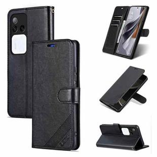 For vivo S18 Pro AZNS Sheepskin Texture Flip Leather Phone Case(Black)