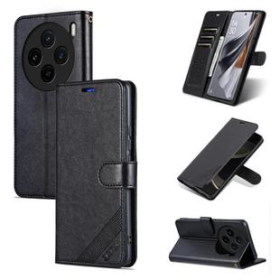 For vivo X100S AZNS Sheepskin Texture Flip Leather Phone Case(Black)