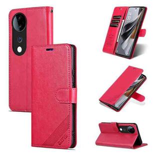 For vivo S19 AZNS Sheepskin Texture Flip Leather Phone Case(Red)