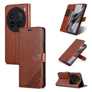 For vivo X100 Ultra AZNS Sheepskin Texture Flip Leather Phone Case(Brown)