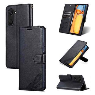 For vivo Y37 / Y37m / Y36t 5G AZNS Sheepskin Texture Flip Leather Phone Case(Black)