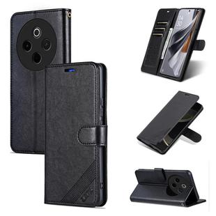 For vivo Y300 Pro AZNS Sheepskin Texture Flip Leather Phone Case(Black)