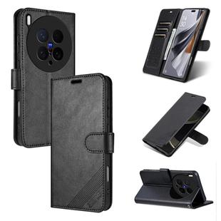 For vivo X200 Ultra AZNS Sheepskin Texture Flip Leather Phone Case(Black)
