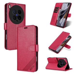 For vivo X200 Ultra AZNS Sheepskin Texture Flip Leather Phone Case(Red)
